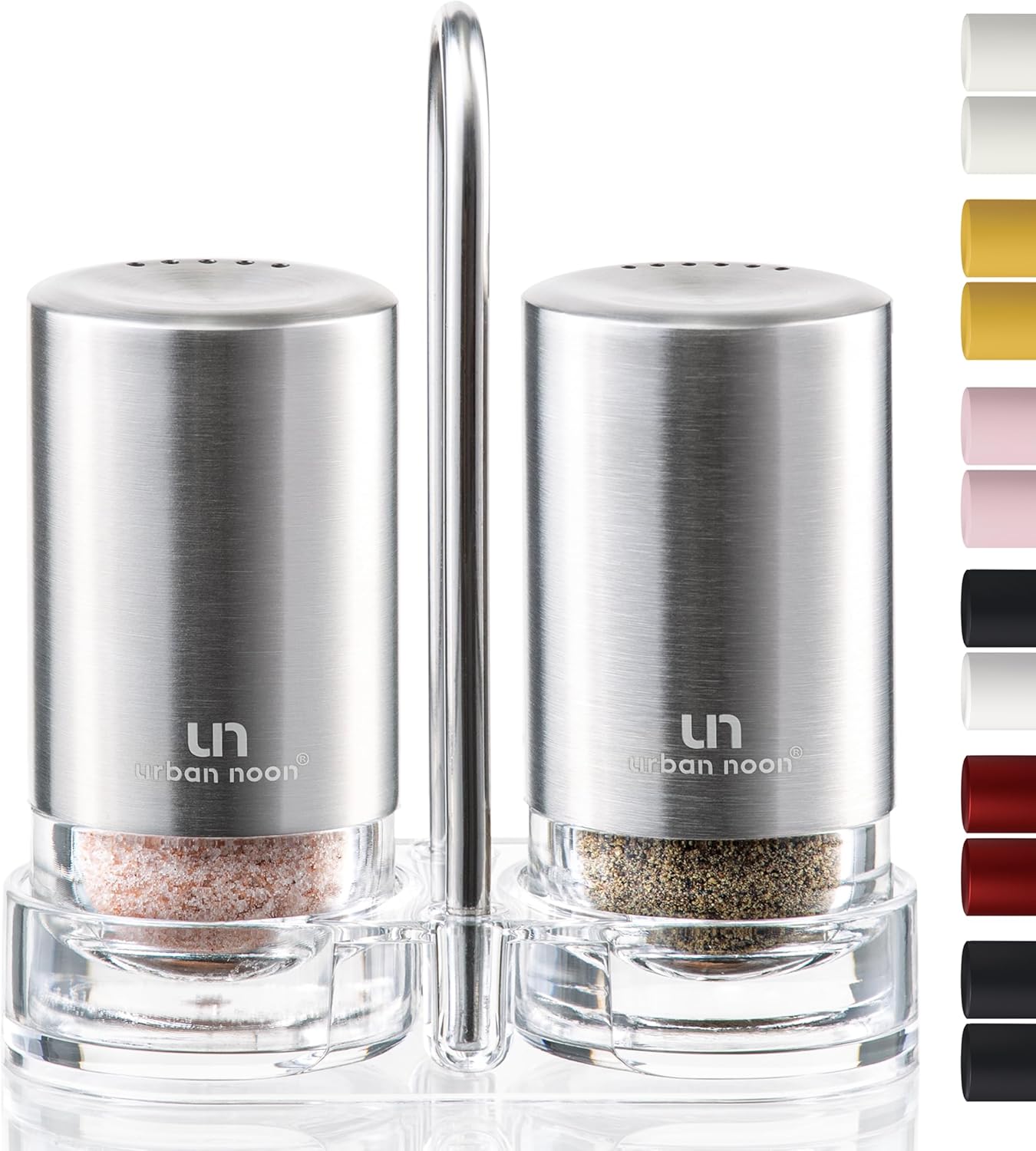 Urban Noon Salt Pepper Shakers Set with Holder