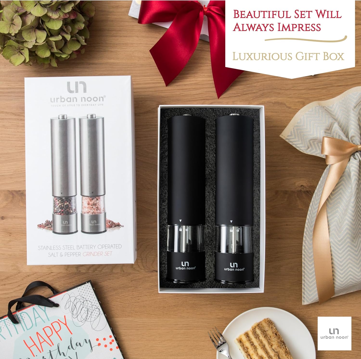 Urban Noon Electric Salt and Pepper Grinder Set
