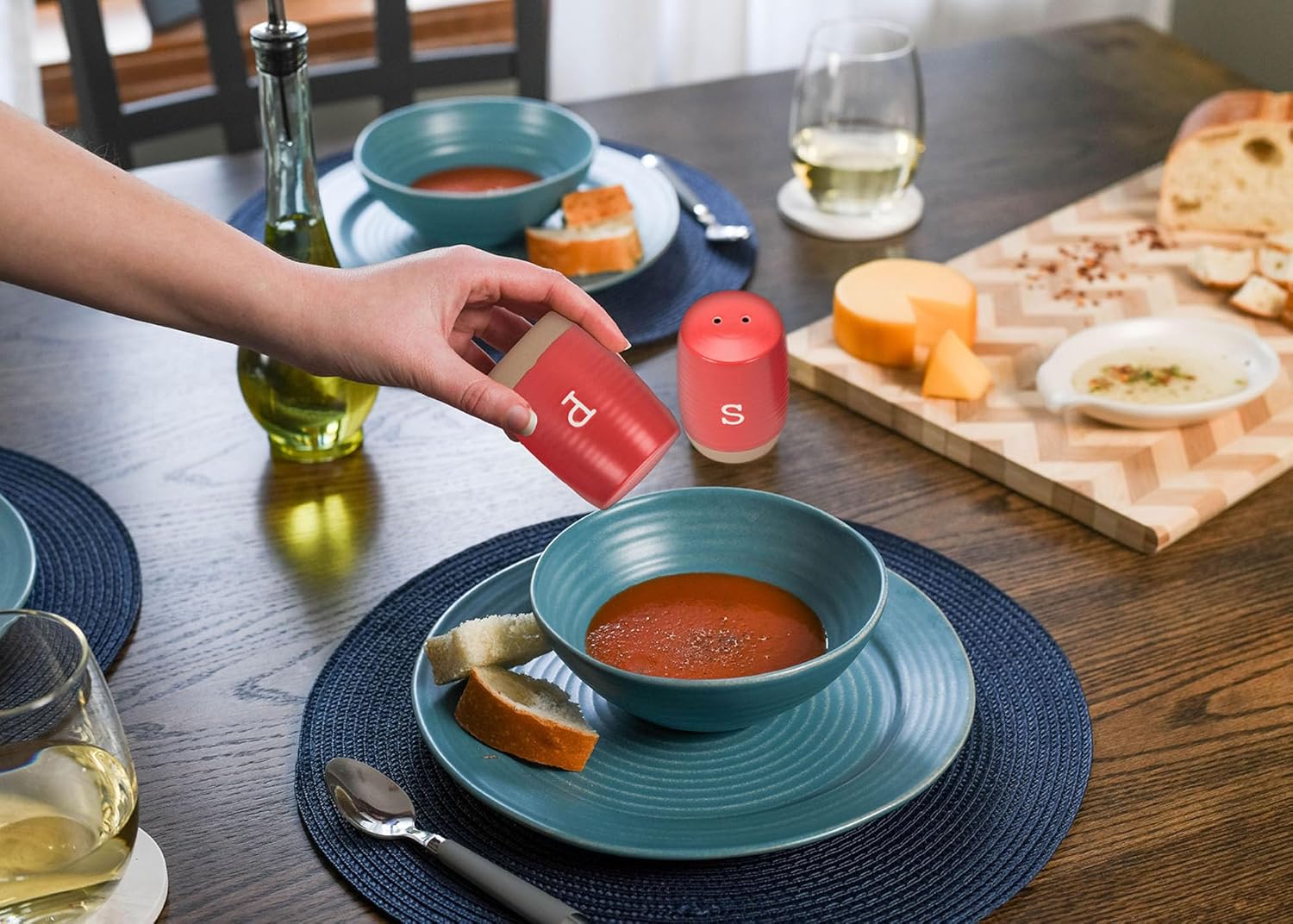 Stylish Red Ceramic Salt Pepper Shakers