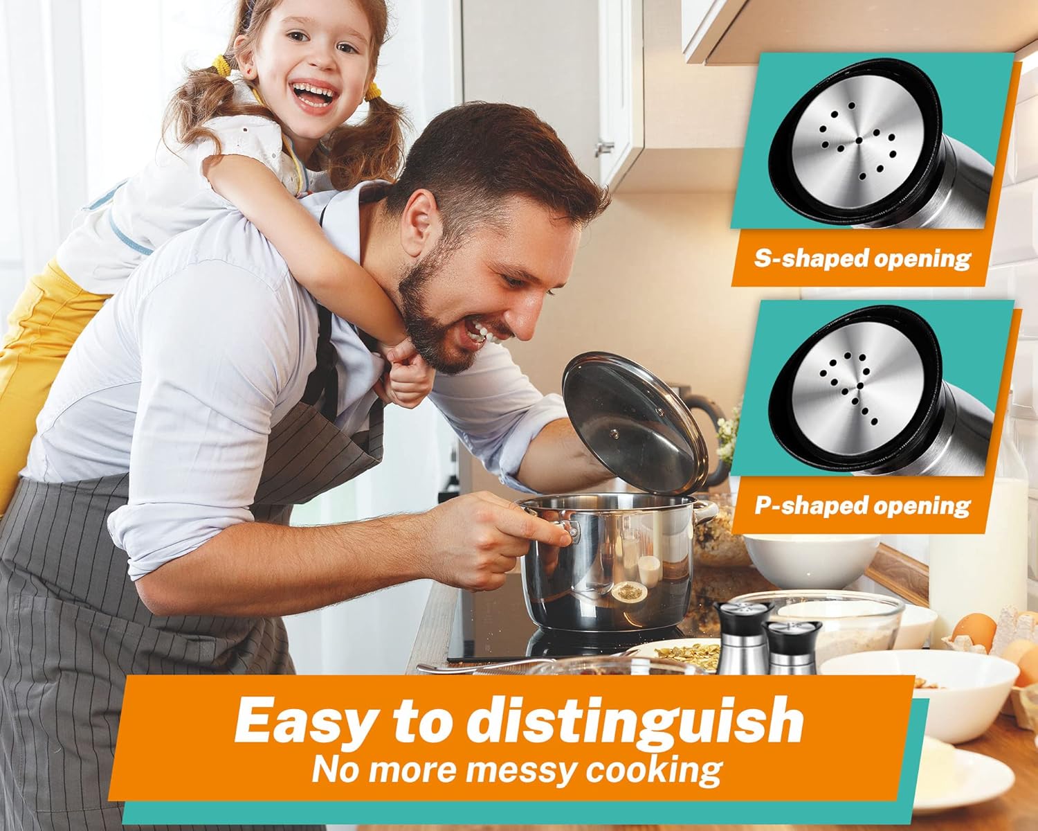 Perfect Salt Pepper Shakers Set for Home Kitchen in Silver