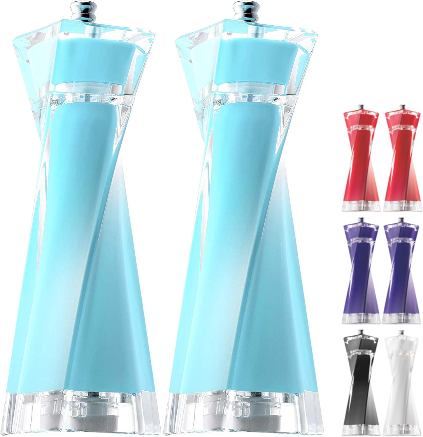 MITBAK Acrylic Turquoise Salt and Pepper Grinders Set
