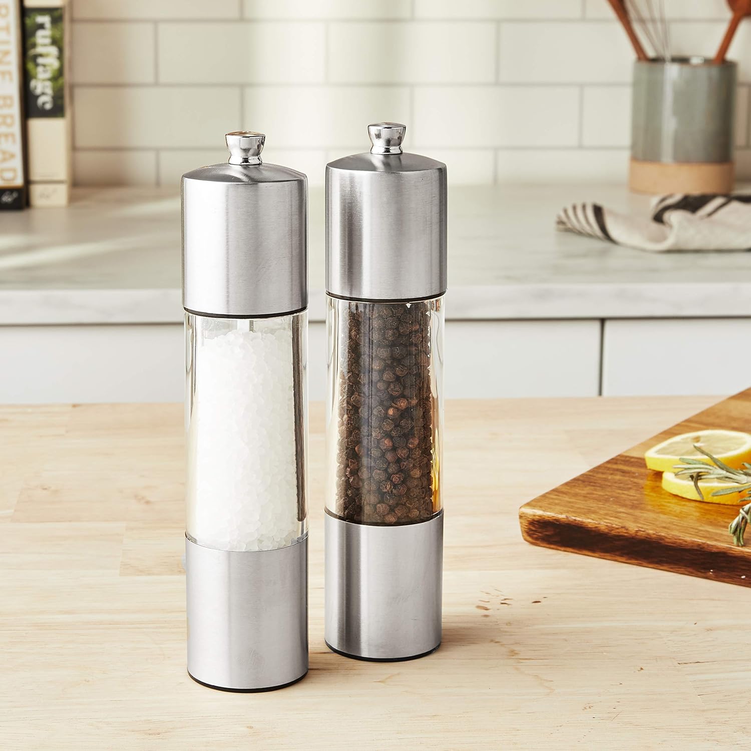 Cole Mason Everyday Salt Pepper Mill Gift Set Refillable Adjustable Salt Pepper Grinders