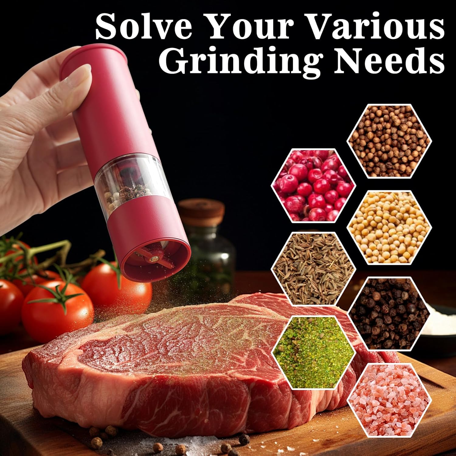 Premium Electric Salt and Pepper Grinder Set