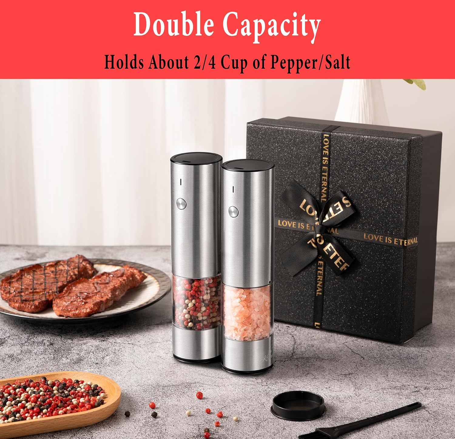 Rechargeable Electric Salt Pepper Grinder Set