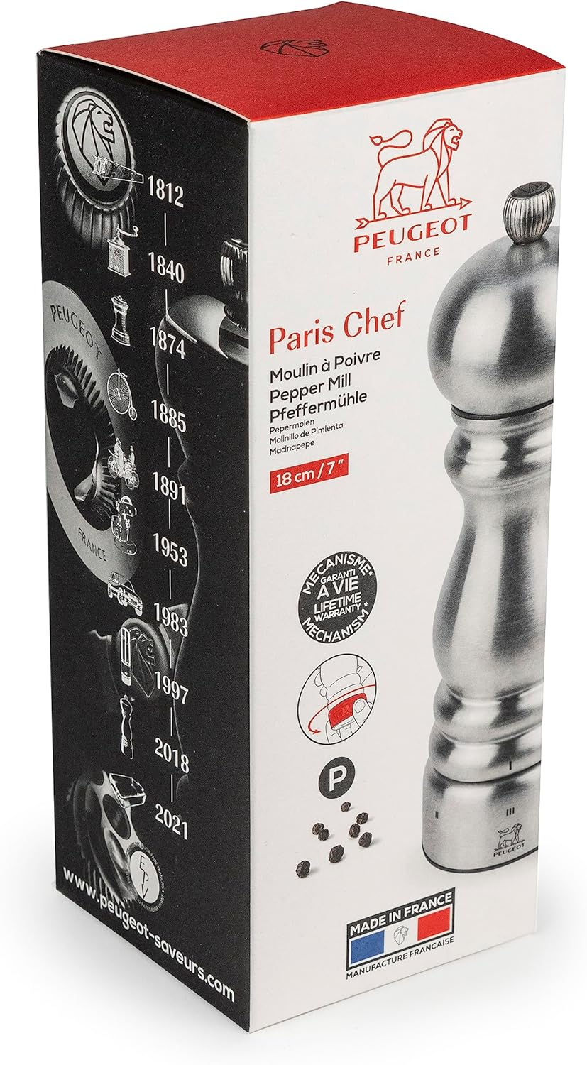 Peugeot Paris Chef uSelect Manual Pepper Mill Stainless Steel