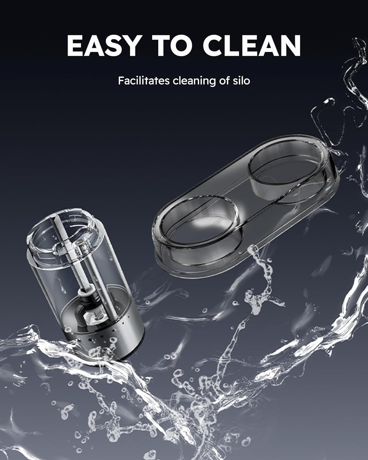 Washable Electric Salt Pepper Grinder Set with LED Stainless Steel Automatic grind