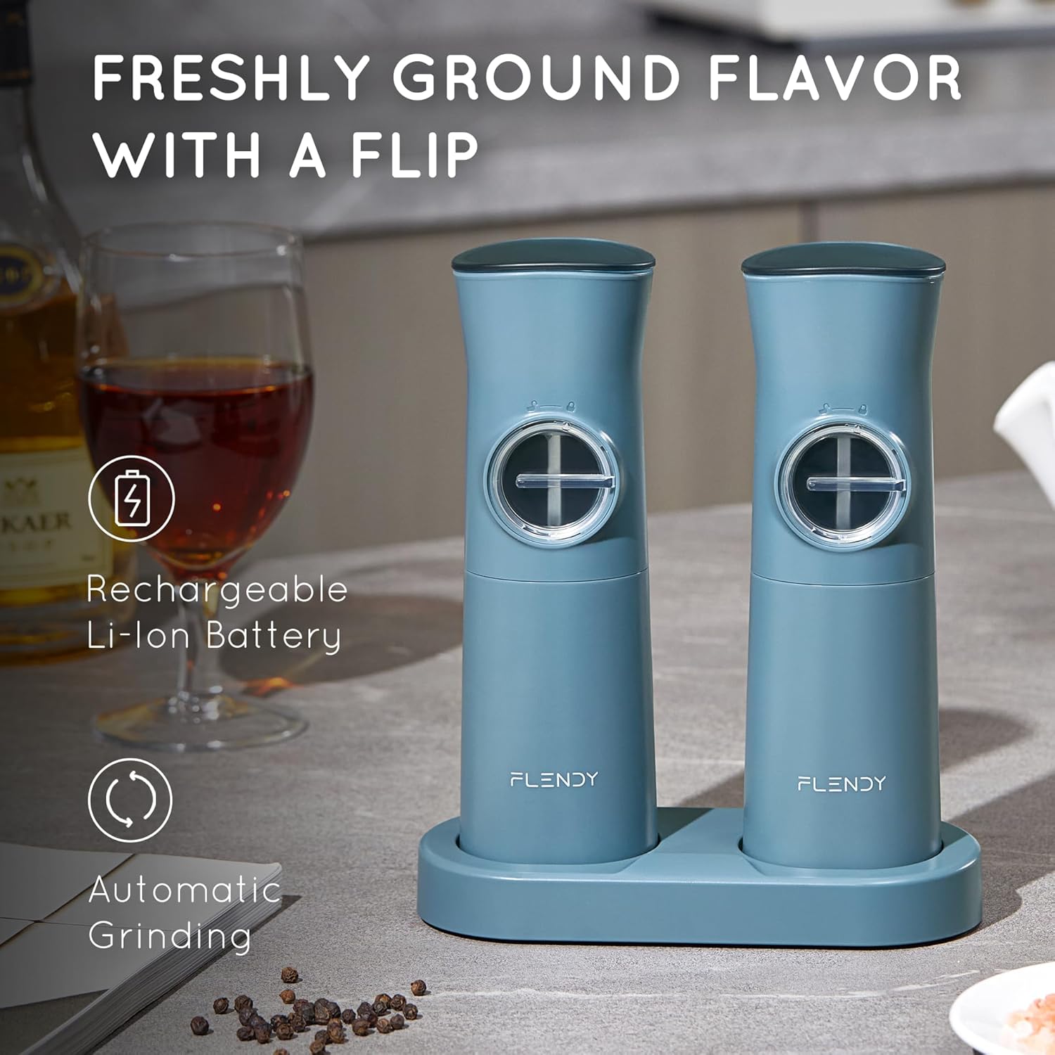 Flendy Electric Salt Pepper Grinder Set