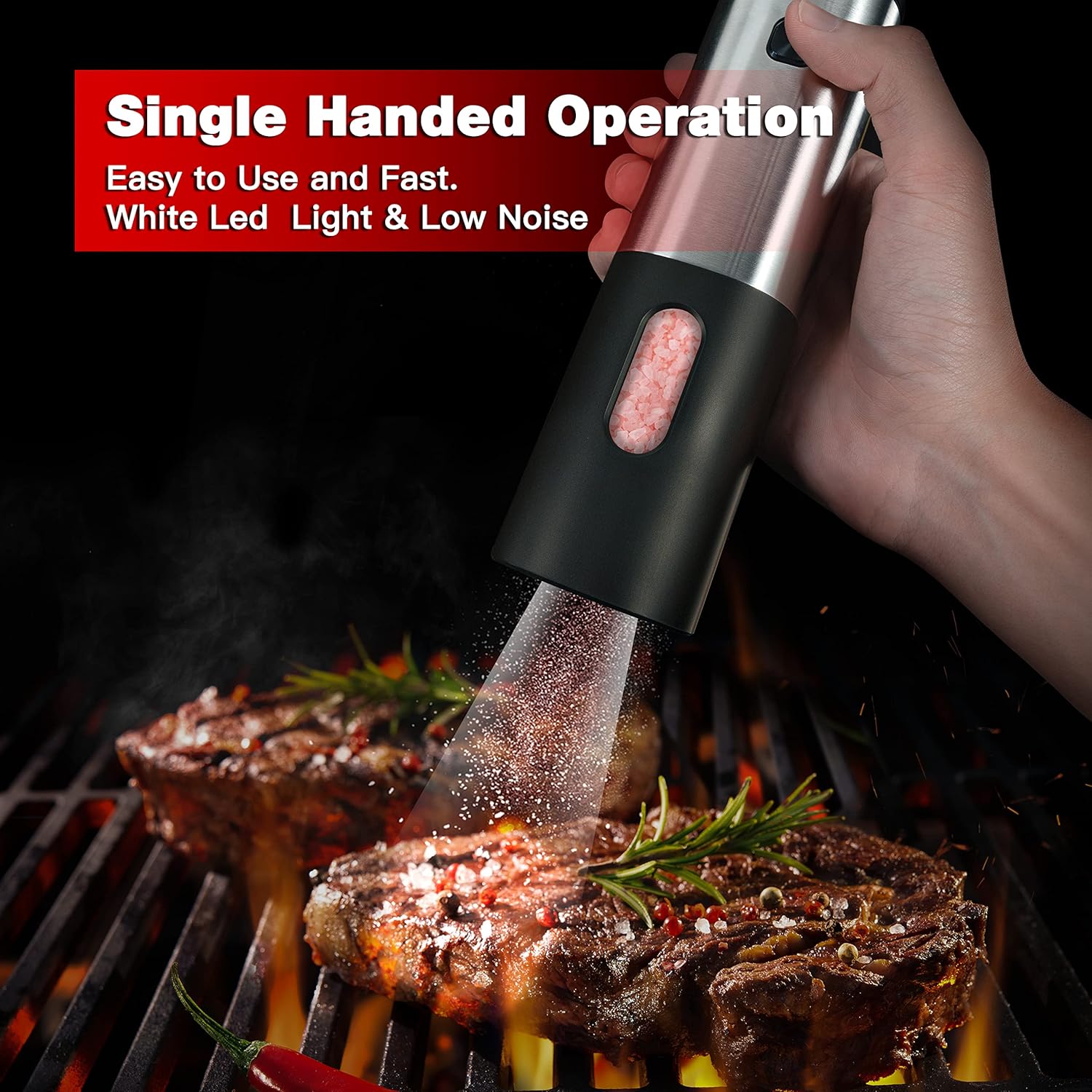 Action-Ready Salt Pepper Grinder Set
