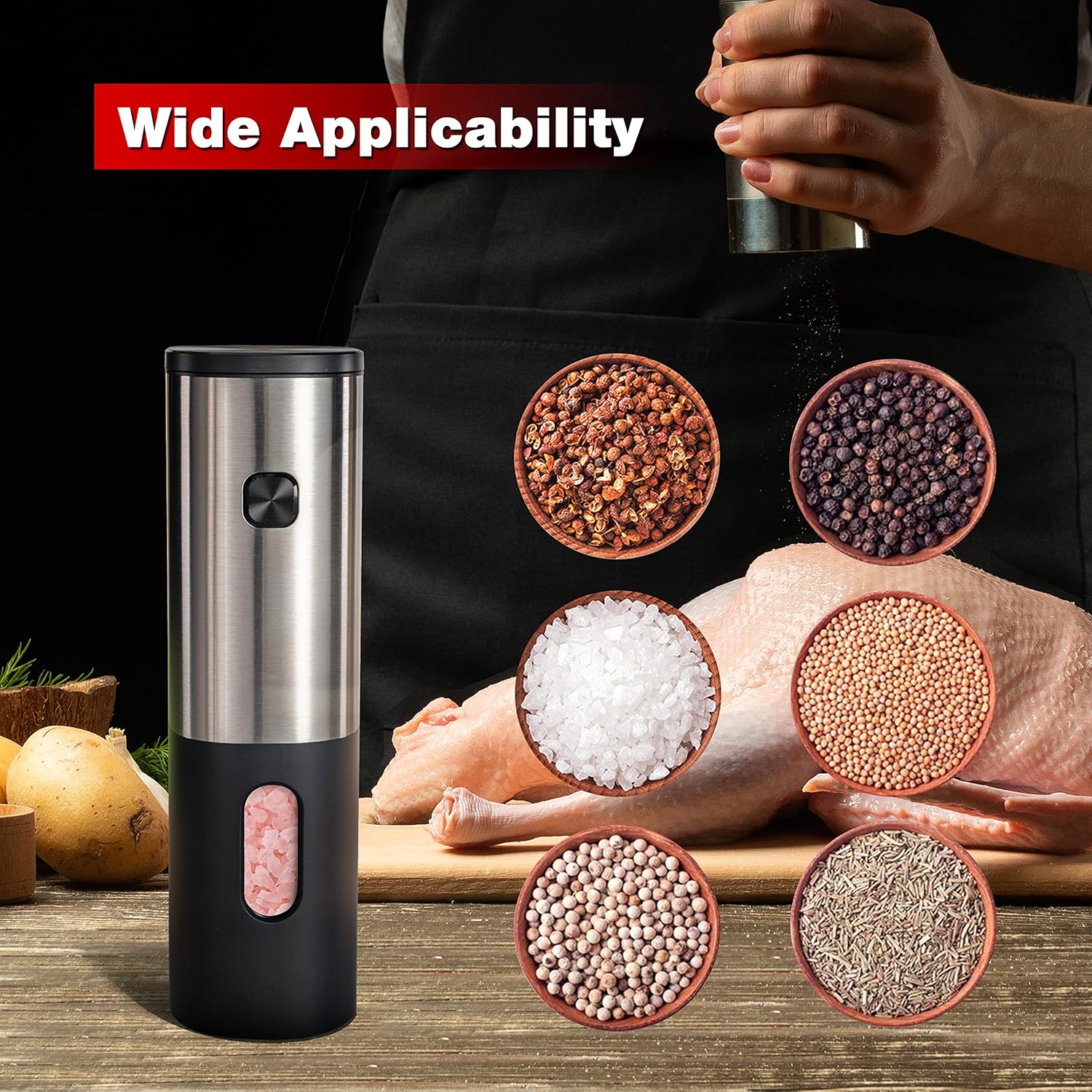 Action-Ready Salt Pepper Grinder Set