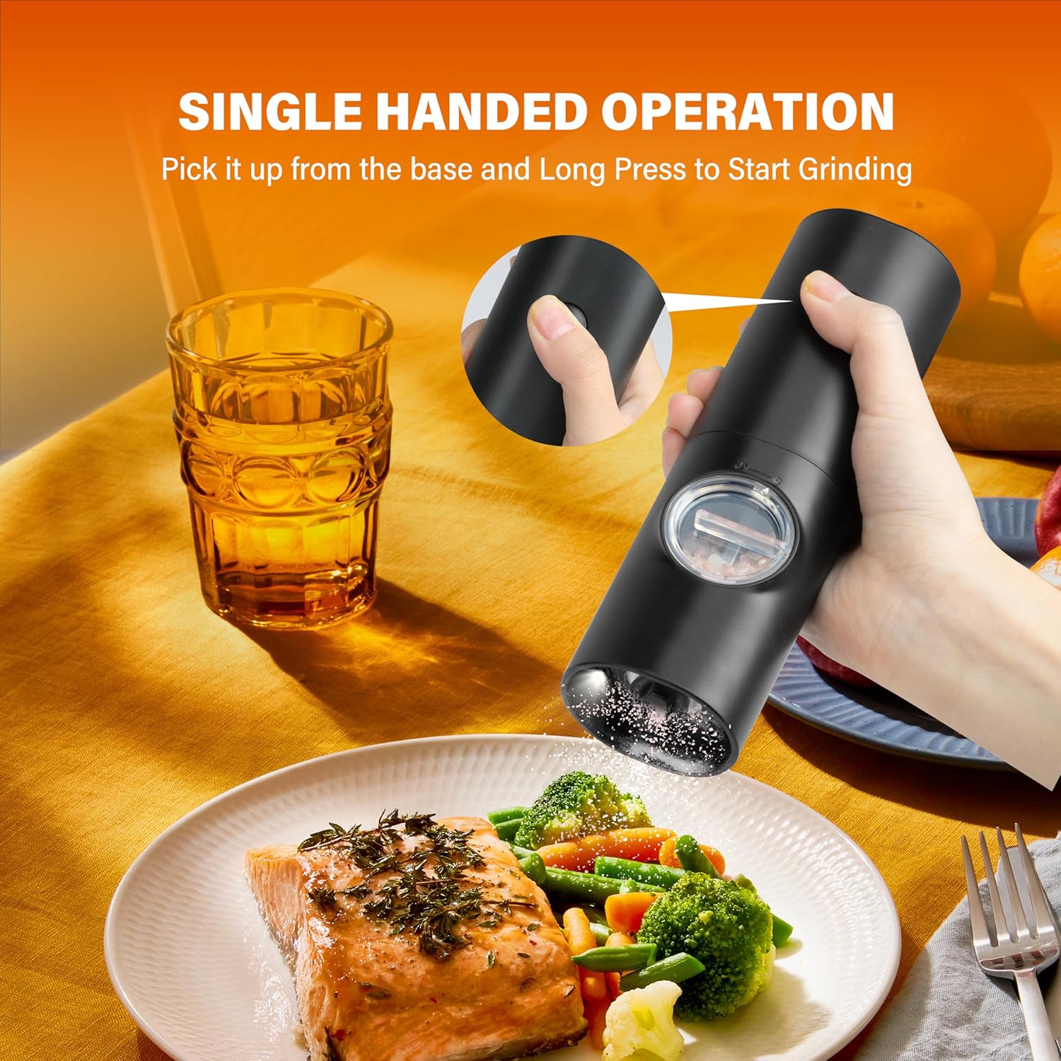 Electric Salt and Pepper Grinder Set 2 Pack